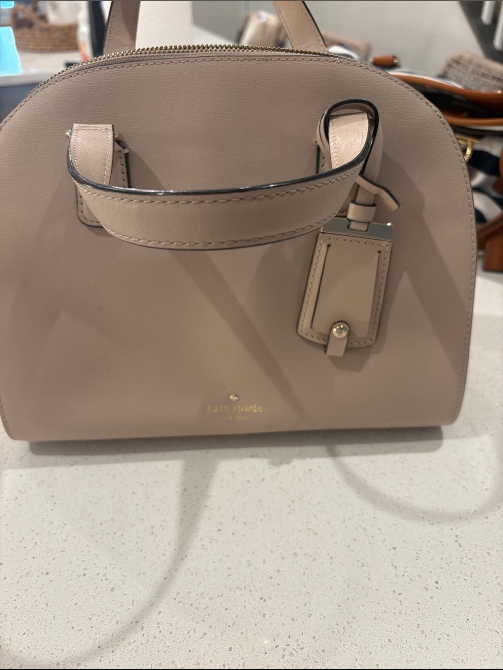 kate spade Dome Satchel in Taupe Beige